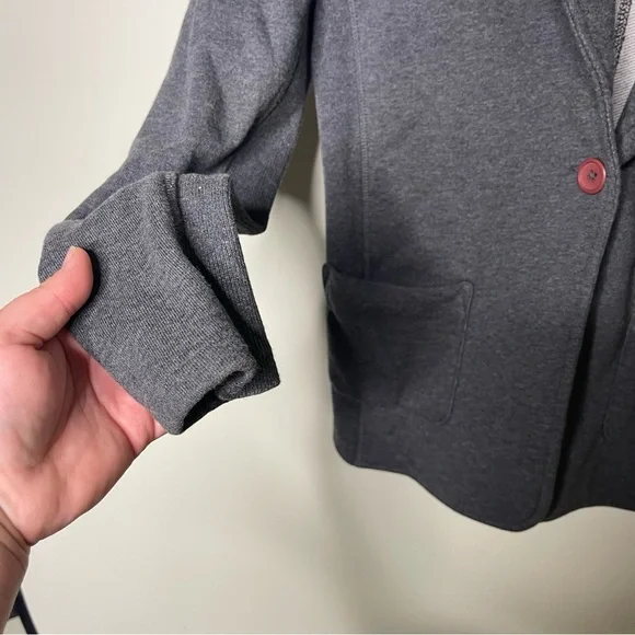 James Perse Terrylined Jersey Casual Grey One Button Cotton Blazer Sz M - Picture 3 of 7